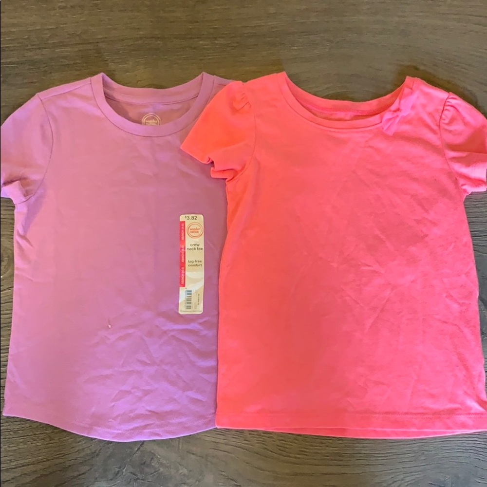 Set of Plain T-Shirts Pink and Purple
